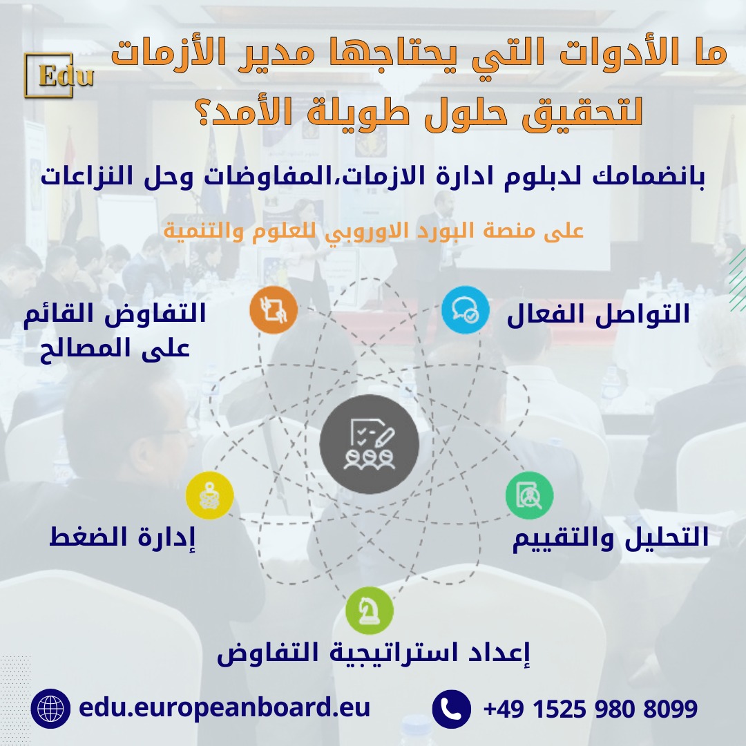 مقال شامل يوضح الأدوات الرئيسية التي يحتاجها كل مفاوض ومدير أزمة، بما في ذلك استراتيجيات التواصل، التحليل والتقييم، إعداد استراتيجيات التفاوض، وضبط النفس، والتكيف مع الضغوط، وغيرها من التقنيات العملية المستخدمة في التفاوض وإدارة الأزمات لتحقيق نتائج فعّالة.