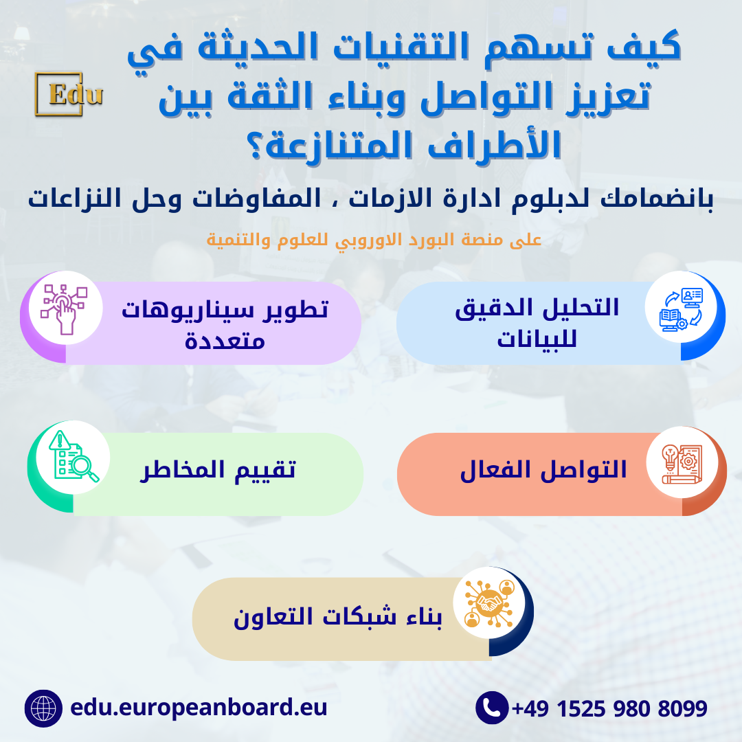 كيف تسهم التقنيات الحديثة في تعزيز التواصل وبناء الثقة بين الأطراف المتنازعة؟